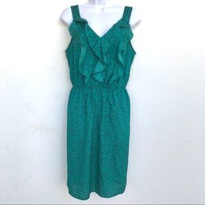 Mossimo green ruffle tank dress size small
